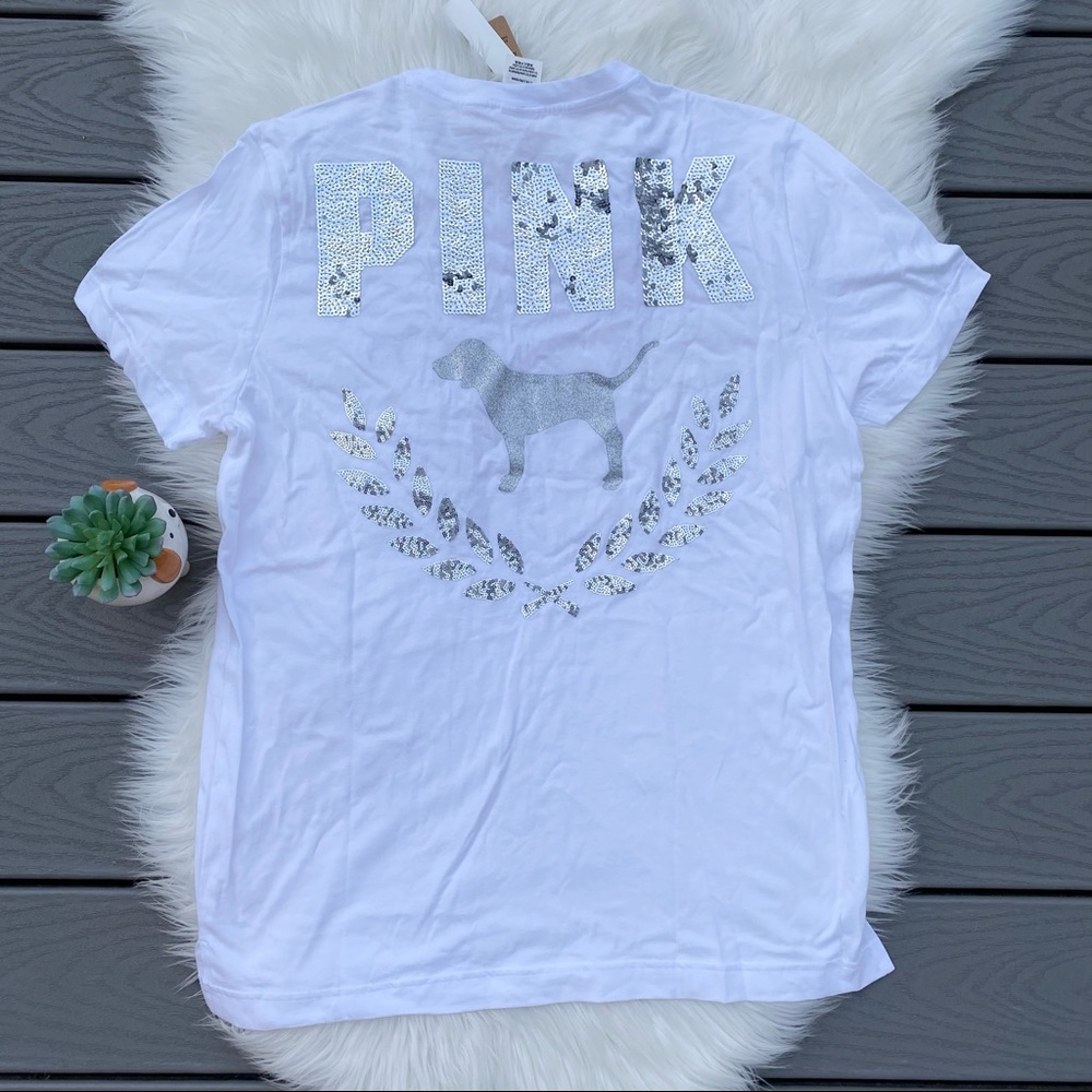 VS PINK Silver Sequin Top